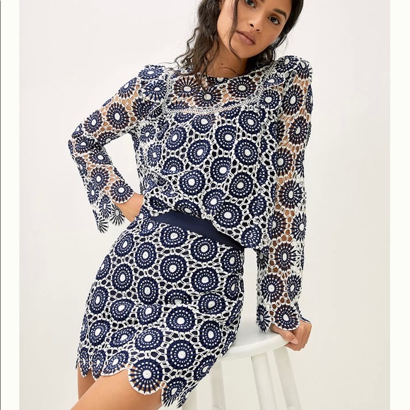 Anthropologie Tops - Anthropologie En Saison  embroidered long sleeve crochet set. Per